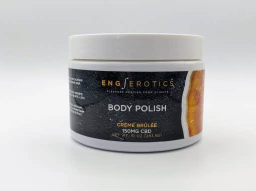 A white jar of Body Polish with a twist off lid